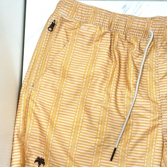 EUC OAS Golden Striped Swim Trunks Retro Sunset Scandinavian Beach Shorts XXL - Picture 4 of 8